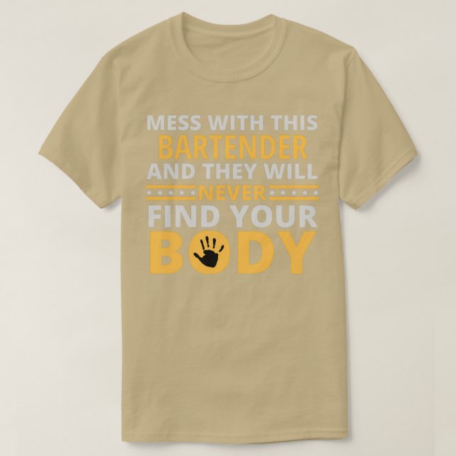 Camiseta Mess Com Este Barman E Nunca Encontrarão (Frente do Design)