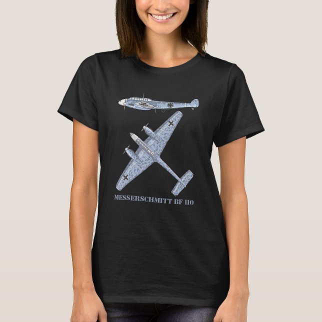 Camiseta Messerschmitt Bf 110 German Ww2 Fighter Bomber Pla (Frente)