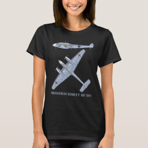 Camiseta Messerschmitt Bf 110 German Ww2 Fighter Bomber Pla