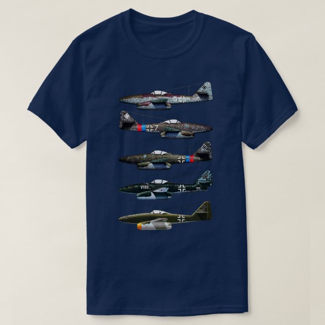 Camiseta Messerschmitt Me 262 Schwalbe WW2 Jet Fighter (Frente do Design)