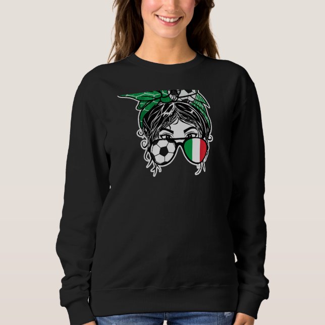 Camiseta Messn Bun Hair - Garota italiana de futebol, Jerse (Frente)