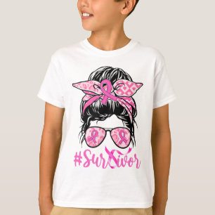 Camiseta Messun Pink Fita Fita Leopardo Cancer da Mama Guer