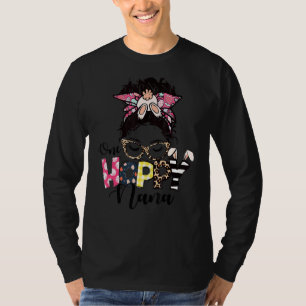 Camiseta Messy Bun Bunny One Hoppy Nana Leopard Happy Easte