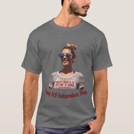 Camiseta "Messy Bun & Getting'It Done" 4 de julho Personali
