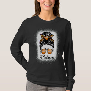 Camiseta Messy Bun Hair Ball Mãe Dia de as mães de futebol 
