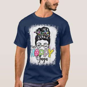 Camiseta Messy Bun Hair One Hoppy Gaga Bunny Happy Easter D