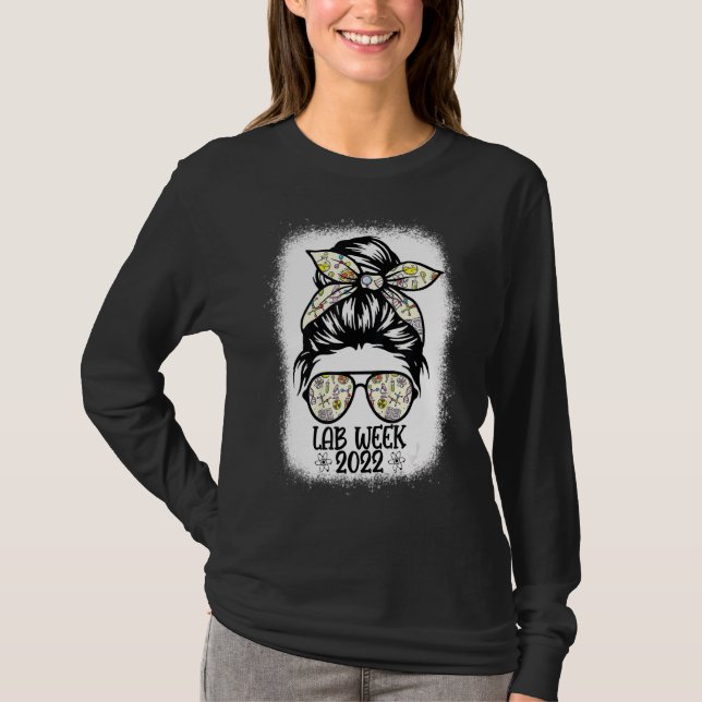 Camiseta Messy Bun Lab Week 2022 Medical Laboratory Science (Frente)