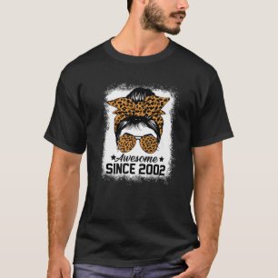 Camiseta Messy Bun Leoprad Incrível Desde 2002 20 Anos