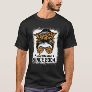 Camiseta Messy Bun Leoprad Incrível Desde 2004 18 Anos