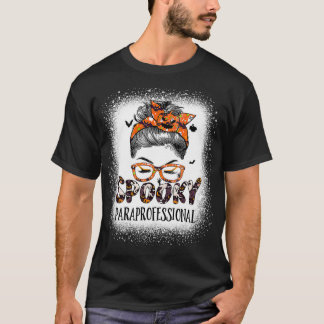 Camiseta Messy Bun Spooky Paraprofessiony Bleached Hallowe
