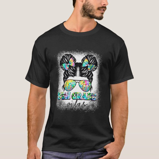 Camiseta Messy Bun Tie Dye Oitavo Ano Volta À Escola (Frente)