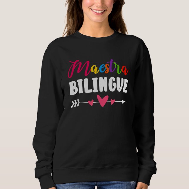 Camiseta Mestra Bilíngue Espanhol Professor Aluno (Frente)