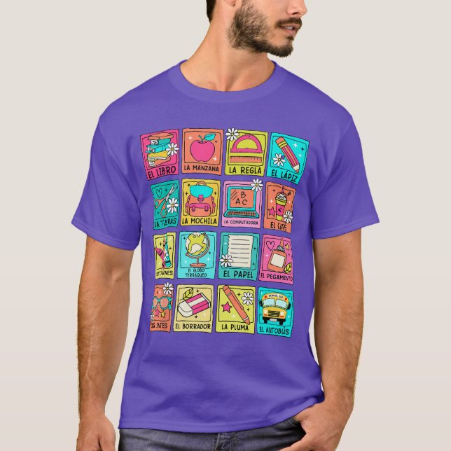 Camiseta Mestra Bilíngue Volta às Aulas Professor de Espanh (Frente)