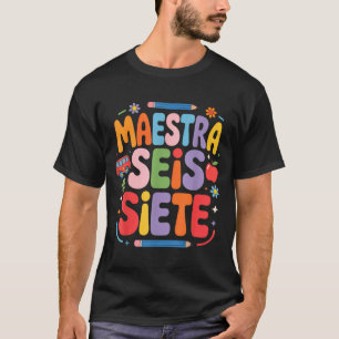 Camiseta Mestra Seis Sete Professor Diversão Escola Criança