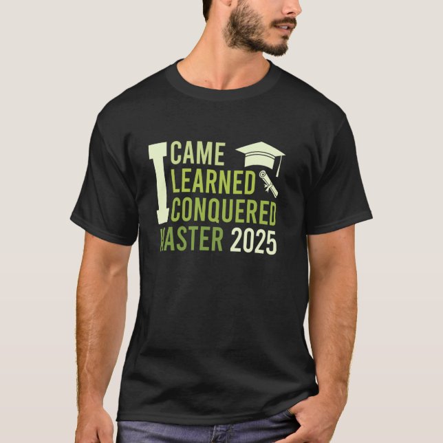 Camiseta Mestrado que eu aprendi que conquistei 2025 (Frente)