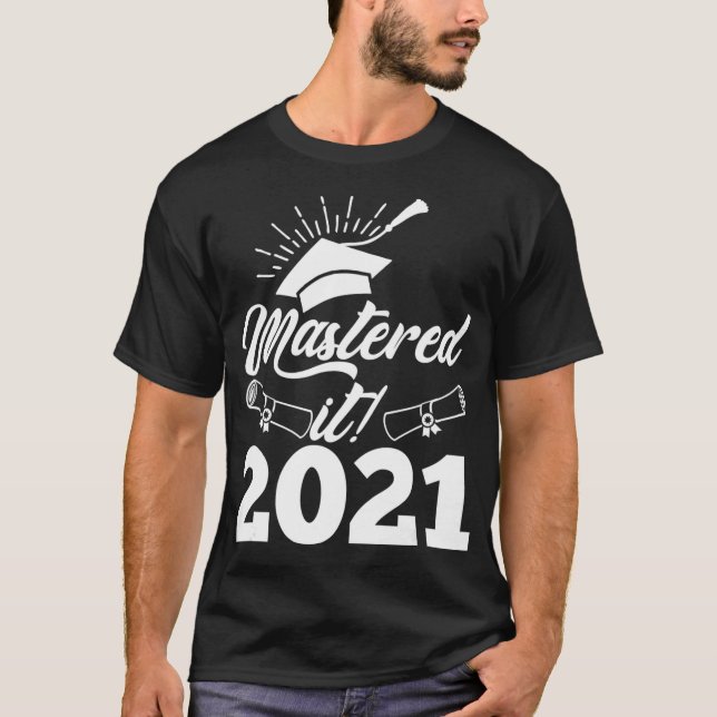 Camiseta Mestrados Graduaram-Se Com A Graduação 2021 Para H (Frente)