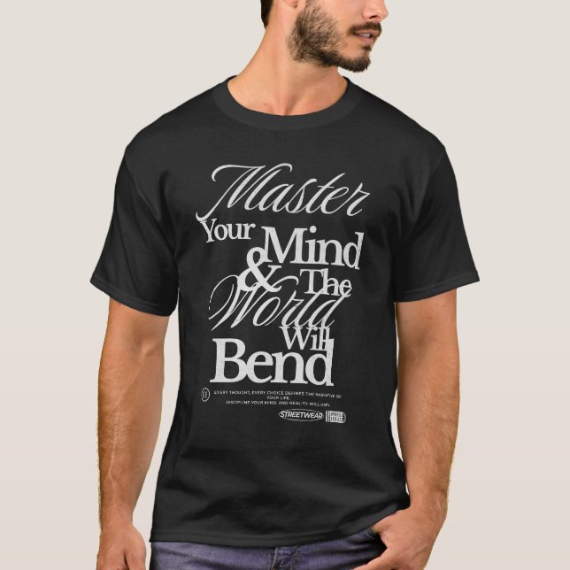 Camiseta Mestre a sua mente - Roupa de rua com energia (Frente)