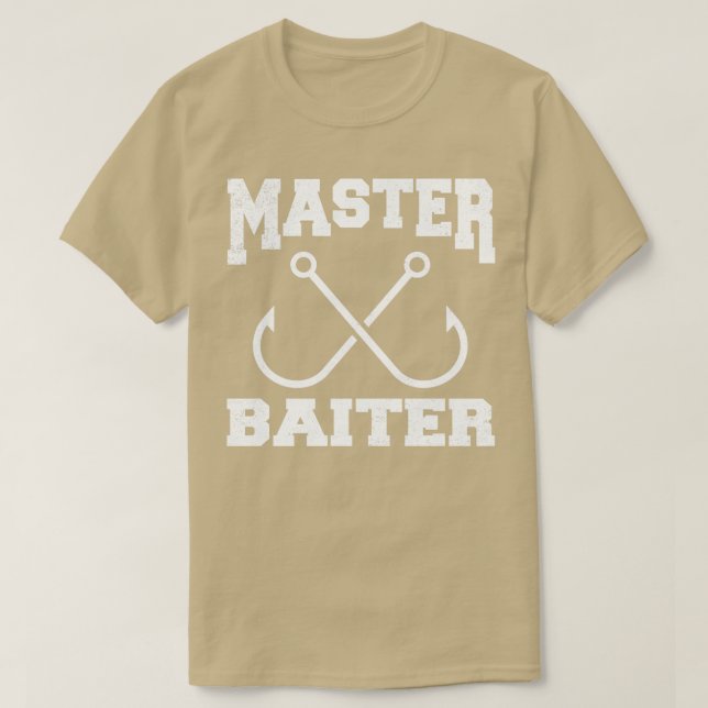 Camiseta Mestre Baiter Pescador Mens Funny Bass Pesca L (Frente do Design)
