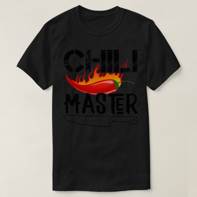 Camiseta Mestre Chili Chef Gift Gift Cozinhar (Frente do Design)