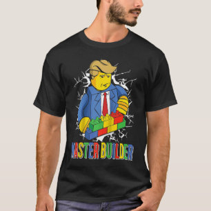 Camiseta Mestre Construtor Blocos de Construção Homens Mulh