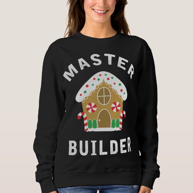 Camiseta Mestre Construtor Gingerbird House Engraçado Natal (Frente)