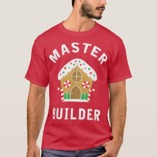 Camiseta Mestre Construtor Gingerbird House Engraçado Natal