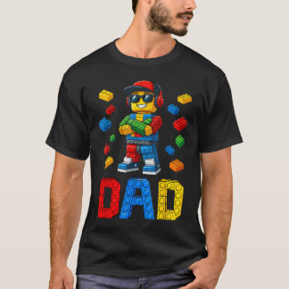 Camiseta Mestre Construtor Pai de Família Blocos de Constru