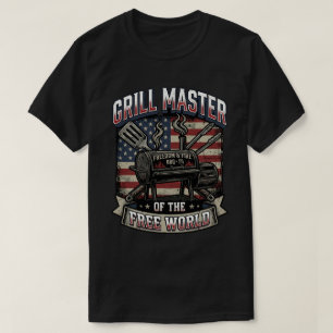 Camiseta Mestre da Churrasqueira Liberdade Bandeira de Chur