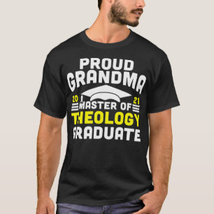 Camiseta Mestre da Teologia Orgulhosa Vovó Formando 2021 D