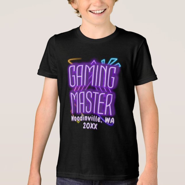 Camiseta Mestre de Jogos Personalizado para Nome da Data da (Frente)
