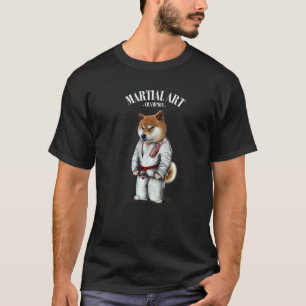 Camiseta Mestre de Judô Karatê de Cachorro Shiba em Judogi 