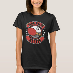 Camiseta Mestre de Ping Pong Bolas Remos de Tênis de Mesa P