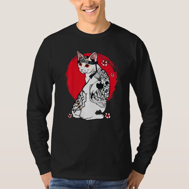 Camiseta Mestre de Professores de Tatuagem Cat, Samurai Sen (Frente)