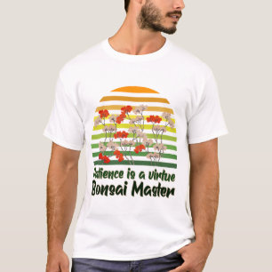 Camiseta Mestre do Jardim de Bonsai Arte do Retro Sol Poent