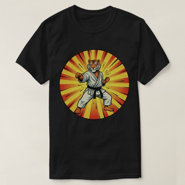 Camiseta Mestre do Tigre do Karate - Golpe de Poder das Art (Frente do Design)