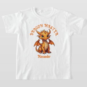 Camiseta Mestre Dragão Laranja Fofo Personalizado