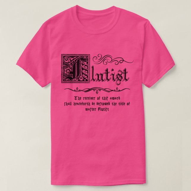Camiseta Mestre Flutista Medieval (Frente do Design)
