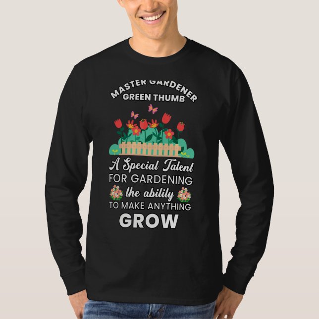 Camiseta Mestre Gardener Green Thumb Special Talent Gardeni (Frente)