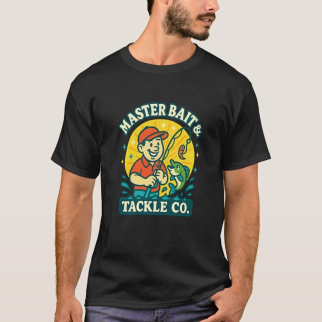 Camiseta Mestre Isca de Pesca de Robalo Coisas Engraçadas D (Frente)