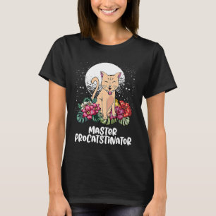 Camiseta Mestre Procrastinador Gato Humor Gatinho Preguiç