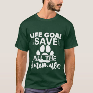 Camiseta Meta da Vida Salvar Todos os Animais menina