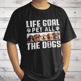 Camiseta Meta de vida acariciar todos os cães Frase engraça