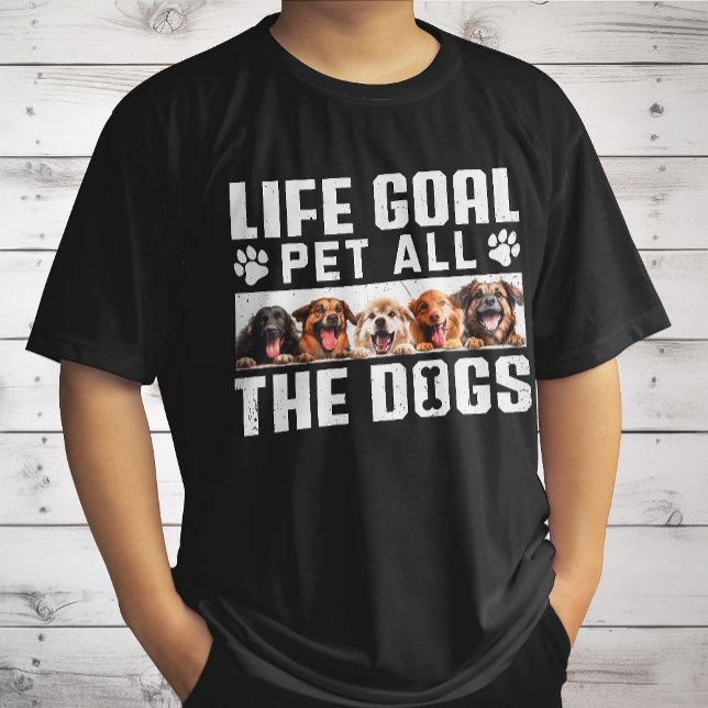 Camiseta Meta de vida acariciar todos os cães Frase engraça (Criador carregado)