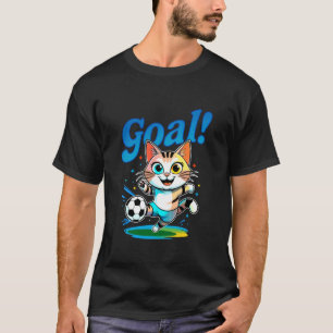 Camiseta Meta do Gatinho Roupas de Futebol Fofo para Menino