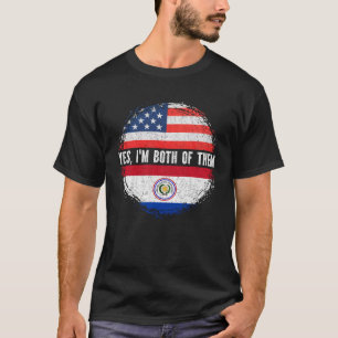 Camiseta Metade Americana Metade do Paraguai dos EUA Bandei