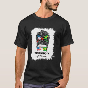 Camiseta Metade Americano E Jamaicano Mistura EUA América J