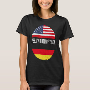 Camiseta Metade Americano Metade Alemão Bandeira EUA Heranç