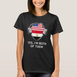 Camiseta Metade Americano Metade Egípcio Bandeira EUA Egito