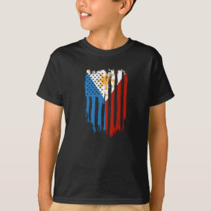 Camiseta Metade Americano Metade Filipino Bandeira das Fili