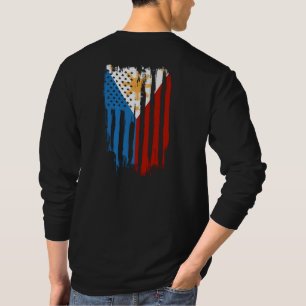 Camiseta Metade Americano Metade Filipino Bandeira das Fili